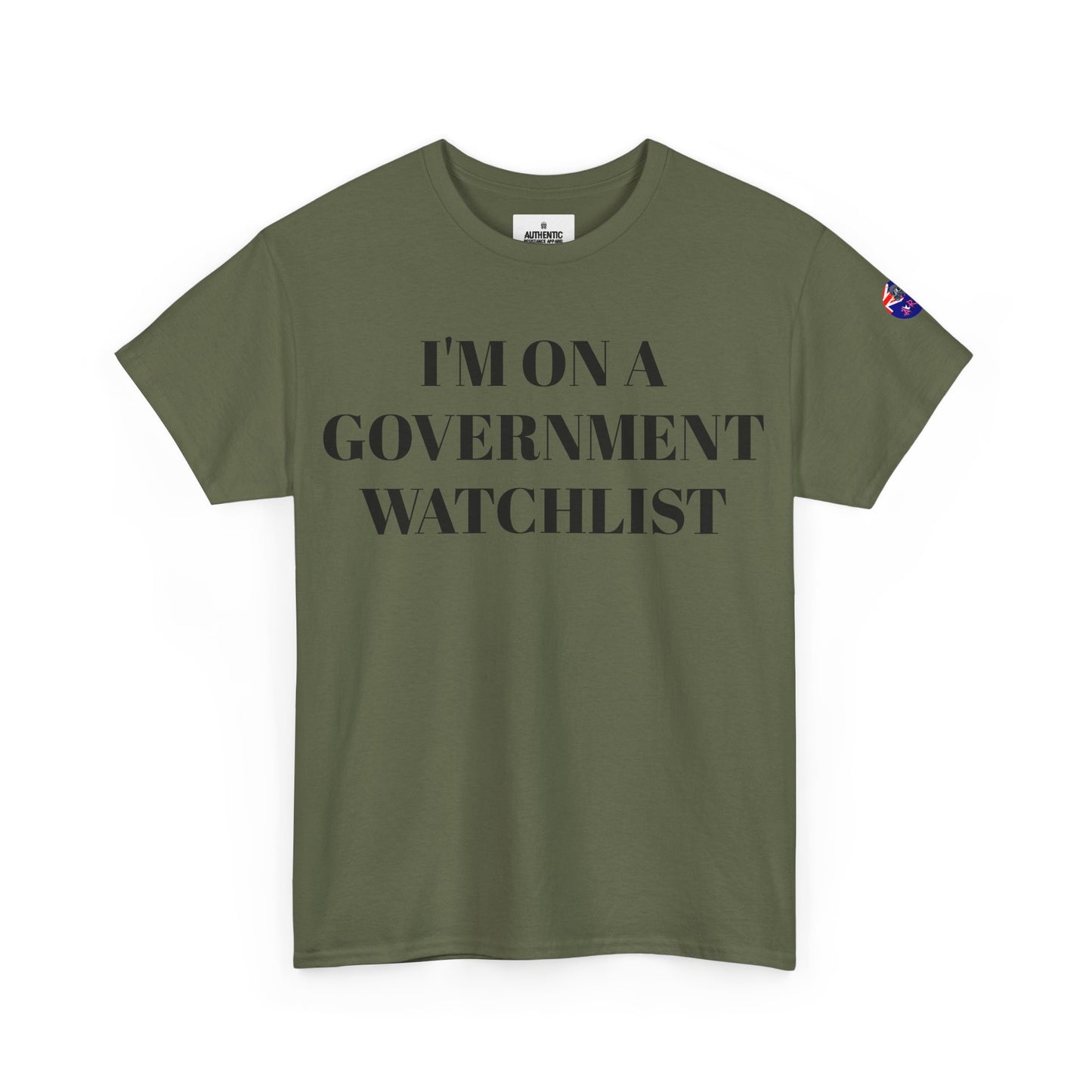 I'm on a Government Watchlist Tee | Unisex Heavy Cotton T-Shirt, Statement Shirt, Casual Wear, Gift for Conspiracy Lovers, Funny Graphic Tee