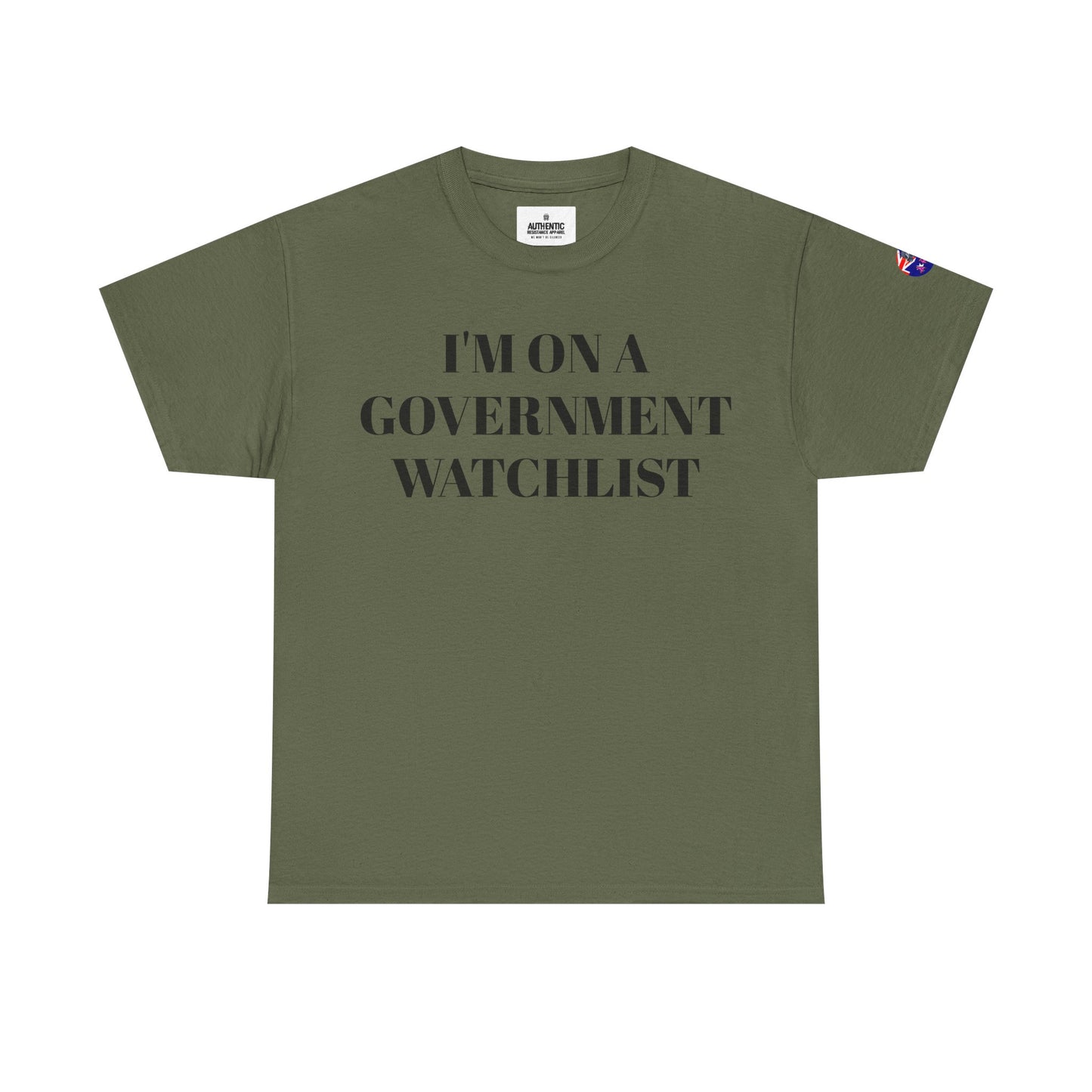 I'm on a Government Watchlist Tee | Unisex Heavy Cotton T-Shirt, Statement Shirt, Casual Wear, Gift for Conspiracy Lovers, Funny Graphic Tee